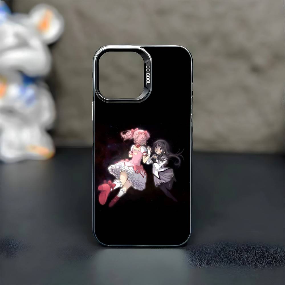 

Милый чехол для телефона в стиле аниме P-Puella Magi Madoka Magica для iPhone 17, 16, 15, 14, 13, 12, 11 Pro Max Черный Цветной Посеребренный Внутри iPhone15plus