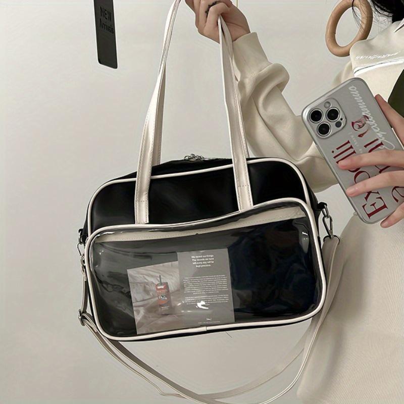 Transparent Large Capacity Hand-held Shoulder Bag, Square Fashion Crossbody Tote Bags, Suitable for Commuting Banquet Occasions