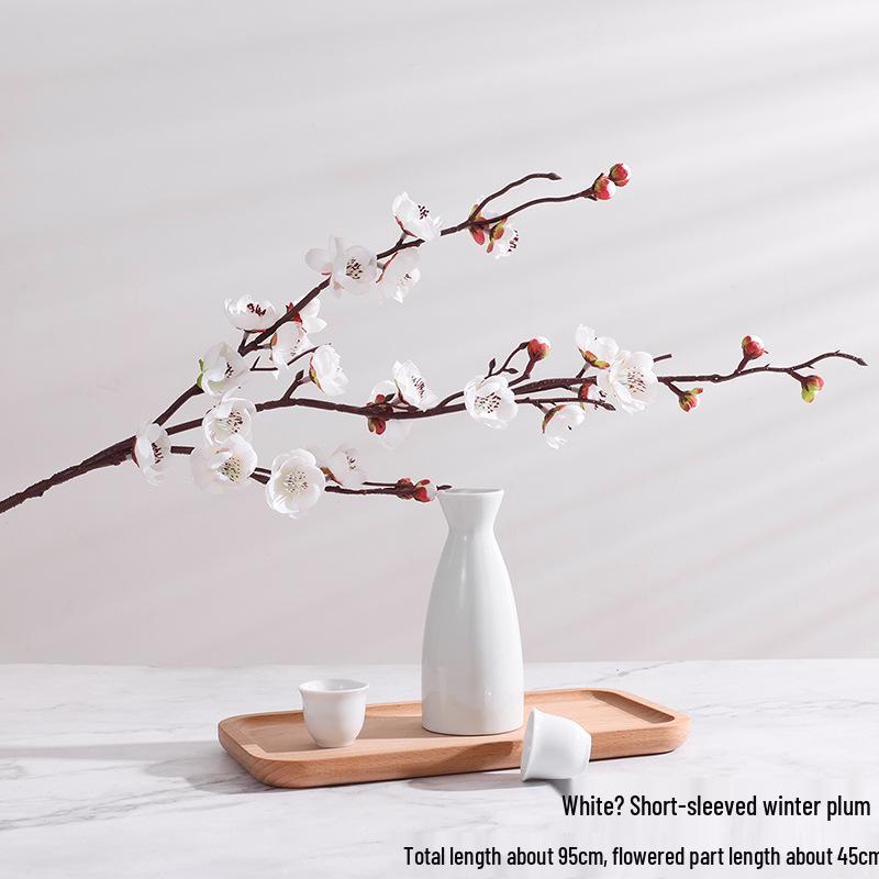 Silk Plum Blossom Simulation Flowers for Home Decor: Perfect for Living Room, TV Cabinet, or Coffee Table Arrangements.