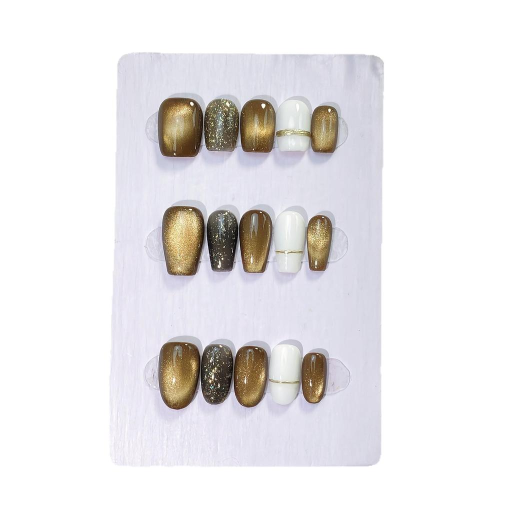 Trending Handmade Cat Eye Nail Art: Luxurious, Eye-Catching, High-End, Light-whitening Blocks, Celebrity Style Stickers