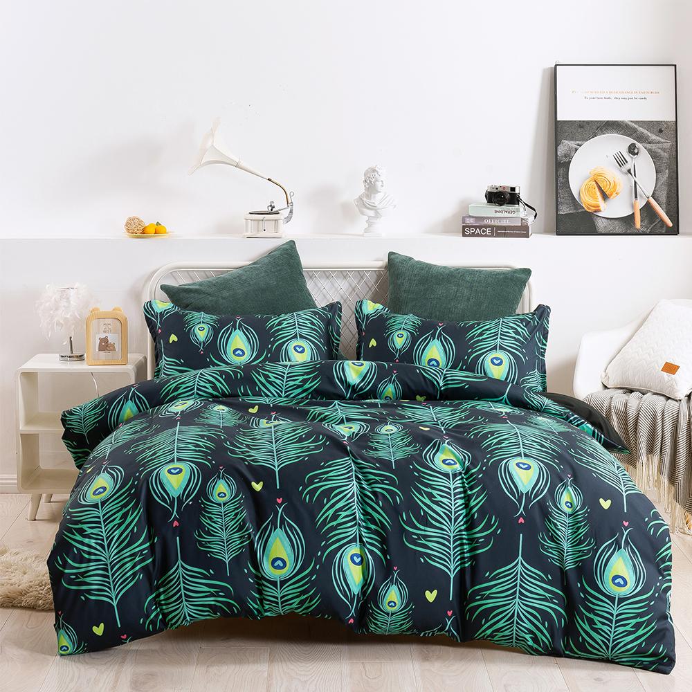 Floral Cactus King Queen Duvet Cover Watercolor Tropical Plants Bedding Set for Teen Adults Flowers 2/3pcs Polyester Quilt Cover