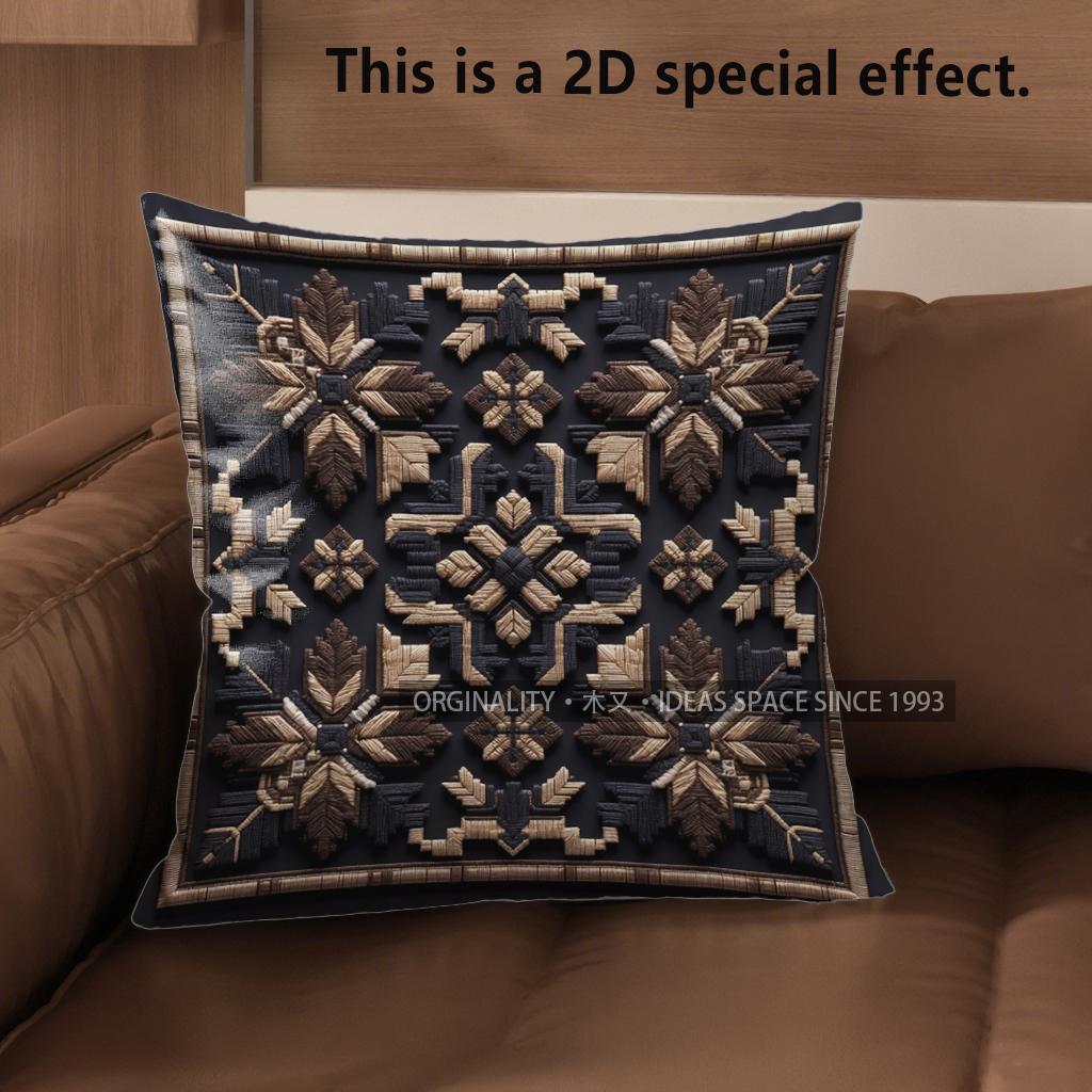 2D Colorful Ethnic Pattern Decorative Pillow Covers Pattern Cushion Cover Suitable For Sofa Bedroom Car Pillow Cover