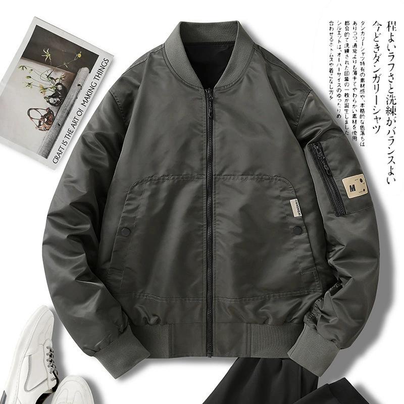 

Бейсбольная куртка весна-лето, мужская и женская, с несколькими карманами, свободная и универсальная, уличный летный костюм, повседневная куртка, мотоциклетный костюм XXL серый
