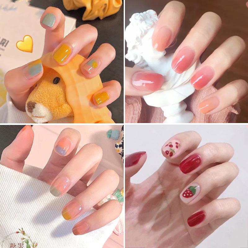 

Xiaohongshu Trendy Manicure Nail Tips - 24 Wearable Press-On Fake Nails