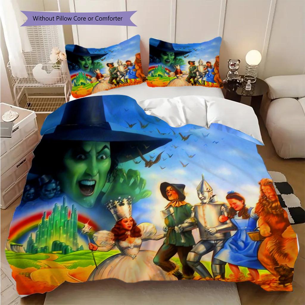 Fantasy Journey Emerald City Bedding (1 * duvet cover + 2 * pillowcase, without core) 2D Flat Duvet cover and pillowcase Soft and comfortable