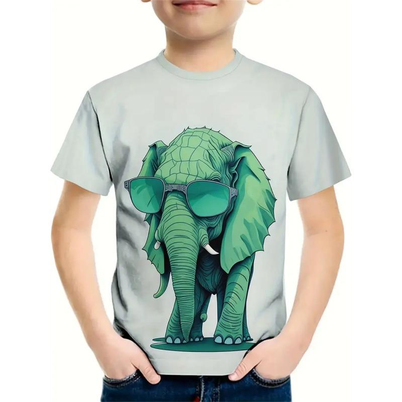 3d Print Retro Animal Top Tee Shirt Kids Boys Clothes Short Sleeve Casual Children's Clothing Fashion T Shirt For Boys