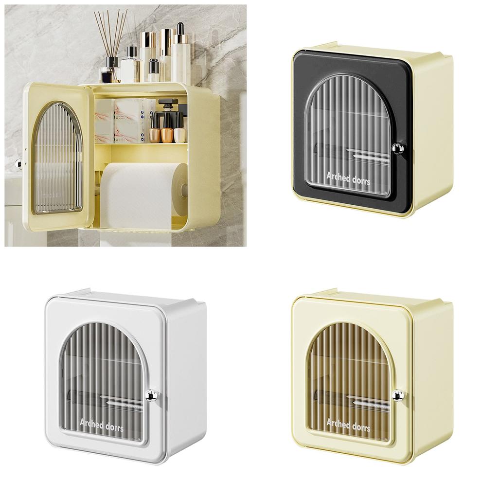 Stylish Wall Hanging Tissue Dispenser Waterproof Paper Towel Holder for Bathroom Household Tissue Storage Solution