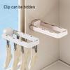 Foldable Laundry Drying Rack with 6 Clips Wall Mount Suction Cup Sock Hanger Space Saving Clothes Organizer for Socks Undergarments Towels