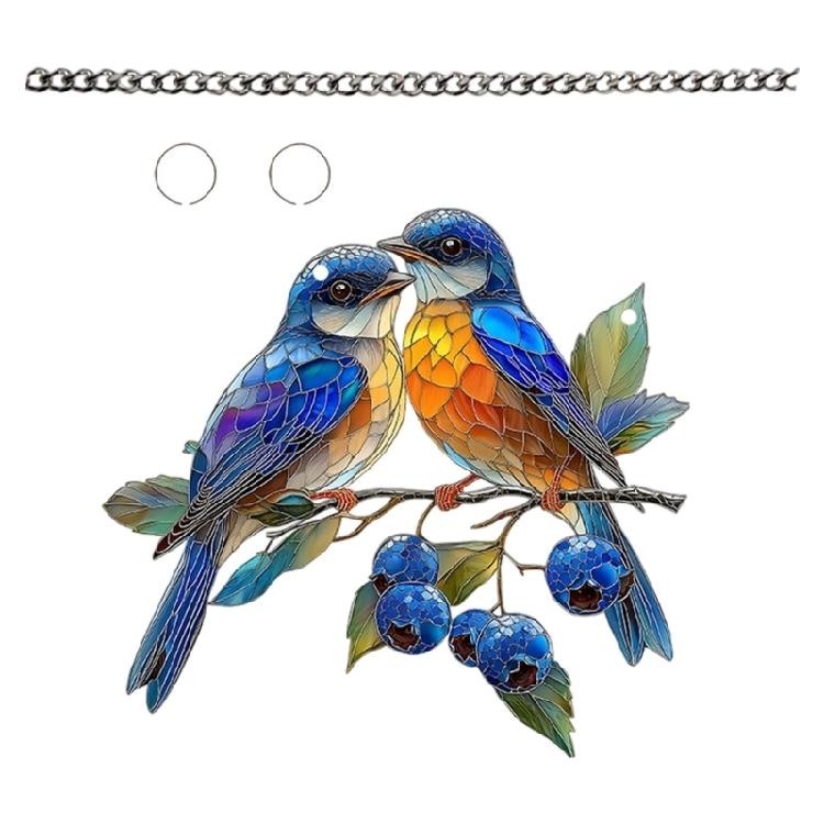 

Flat 2D Acrylic Colorful Bird Decoration Stained Window Hanging Decorative Ornament For Door Wall Living Room Decors