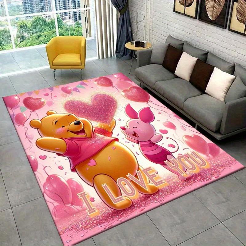 1pc Winnie The Pooh Pattern Area Rug Soft Flannel Floor Mat for Living Room,Office,Bedroom and Carpet