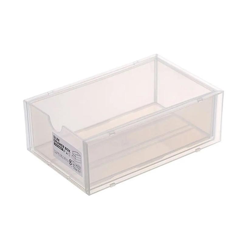 

Пластиковый ящик для хранения вещей, минималистичный, штабелируемый, прозрачный, сортировочный ящик для косметики, мини-органайзер для всякой всячины, гостиная прозрачный