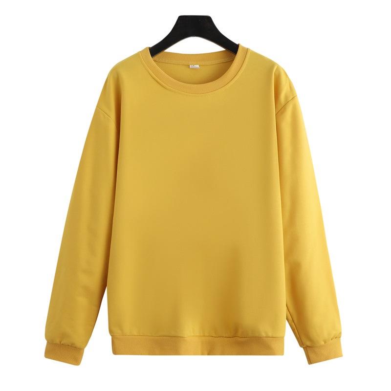 European & American Solid Color Round Neck Velvet Pullover Loose Sweatshirt - Long Sleeve 2023 Autumn/Winter Jacket