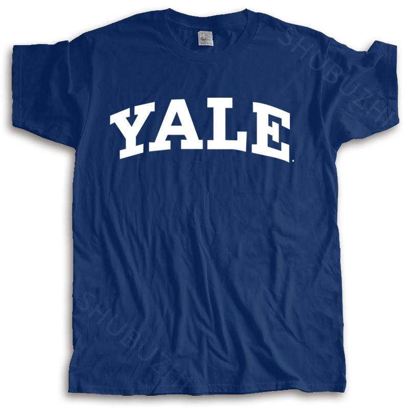 Tshirt Men Summer Top Tees Yale T-Shirt - Officially Licensed Arched Logo Unisex T-shirt Loose Style Tops
