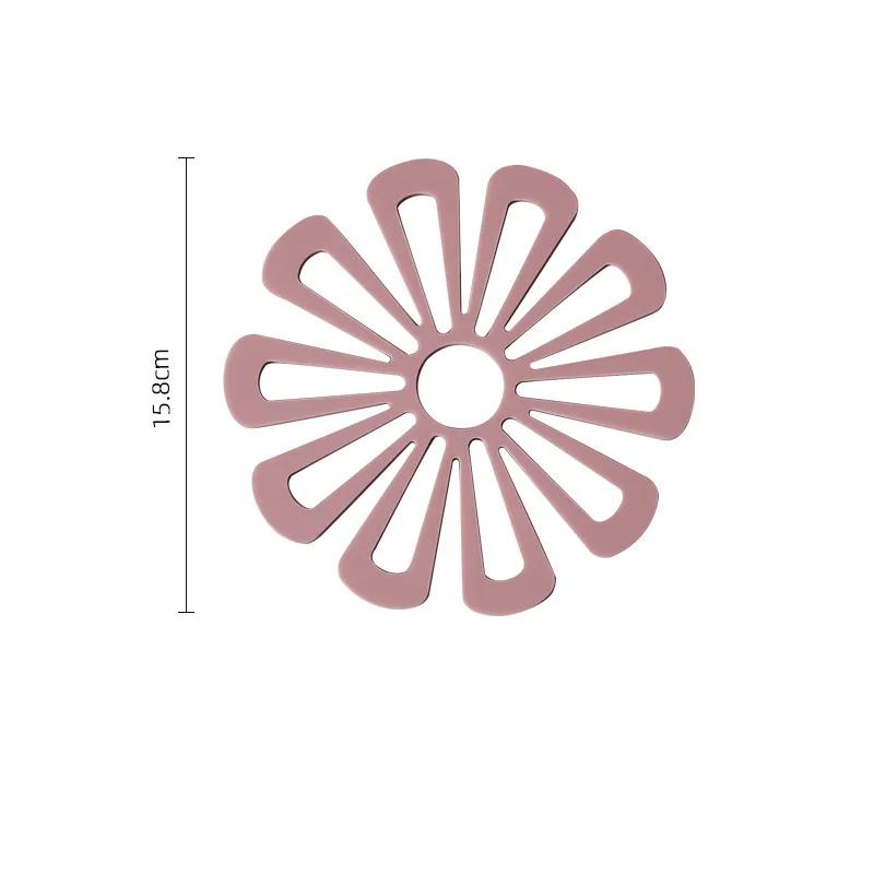 Hollow Out Insulation Pad With Flower Shape Thickened Anti Scald Vegetable Dish Mat Desktop Circular Anti Slip Bowl Mat YLE601
