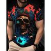 Men's 3D Skull Printed T-shirt 2025 Summer New Men's Round Neck T-shirt Casual Comfortable Hip Hop Pullover Short Sleeve