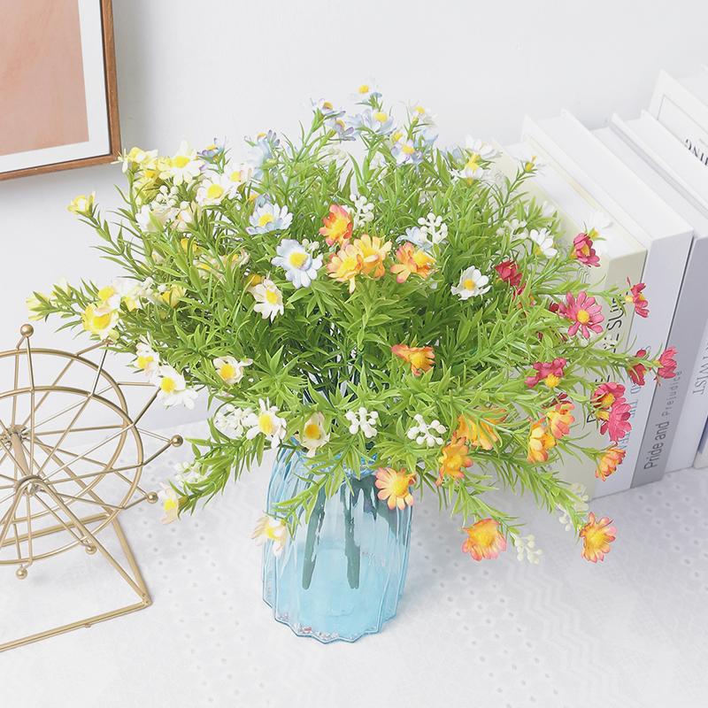 15Head Artificial Daisy Bouquet Living Room Dining Table Decoration Room Decoration Bridal Wedding Decor Party Festival Accessor