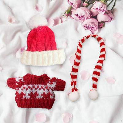 Doll Sweater Clothes Set Outfits Scarf Hat Dress Up Winter Clothing Accessories Girl