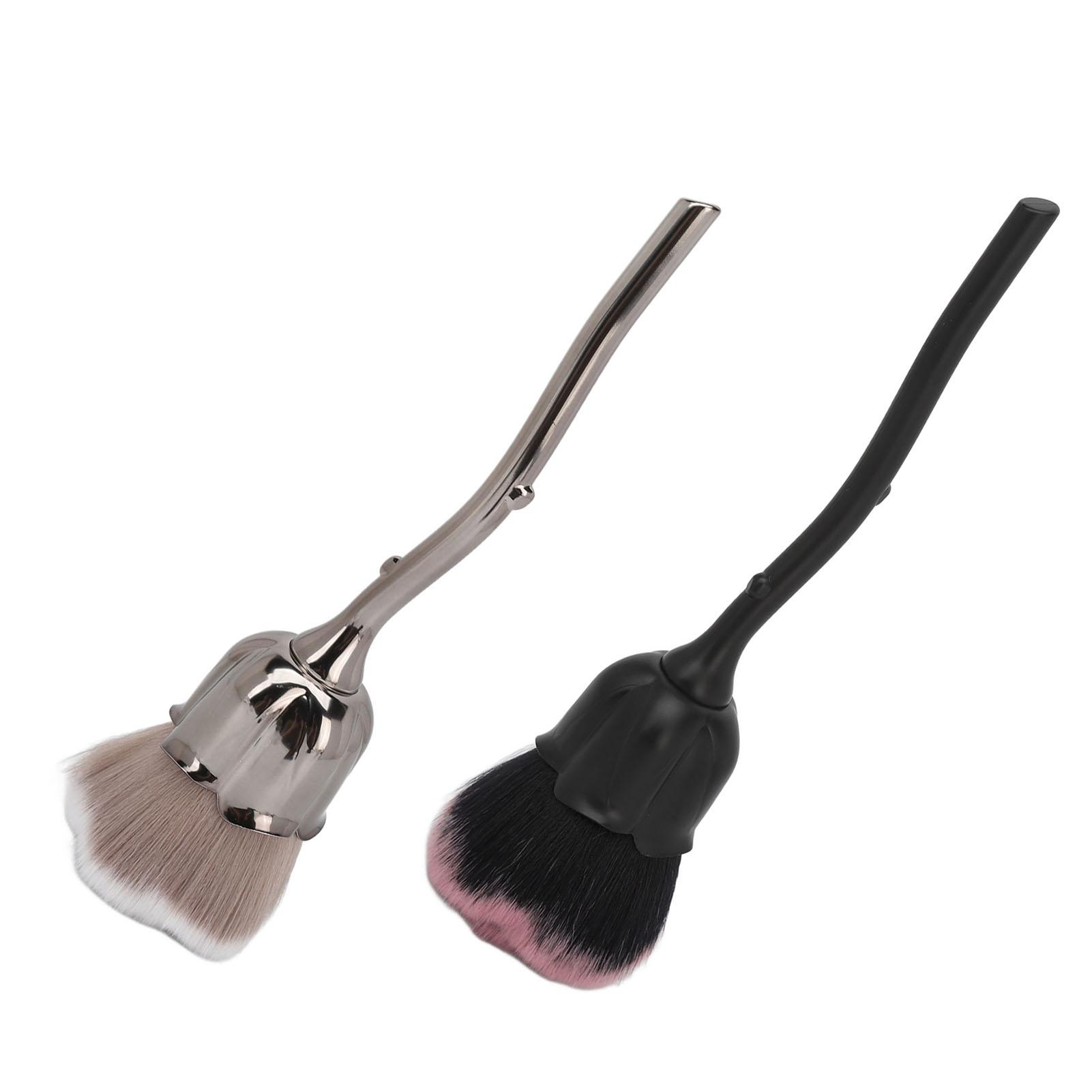 

2pcs Rose Flower Makeup Fluffy Soft Brush Face Powder Blush Nail Art Dust Remover Brush