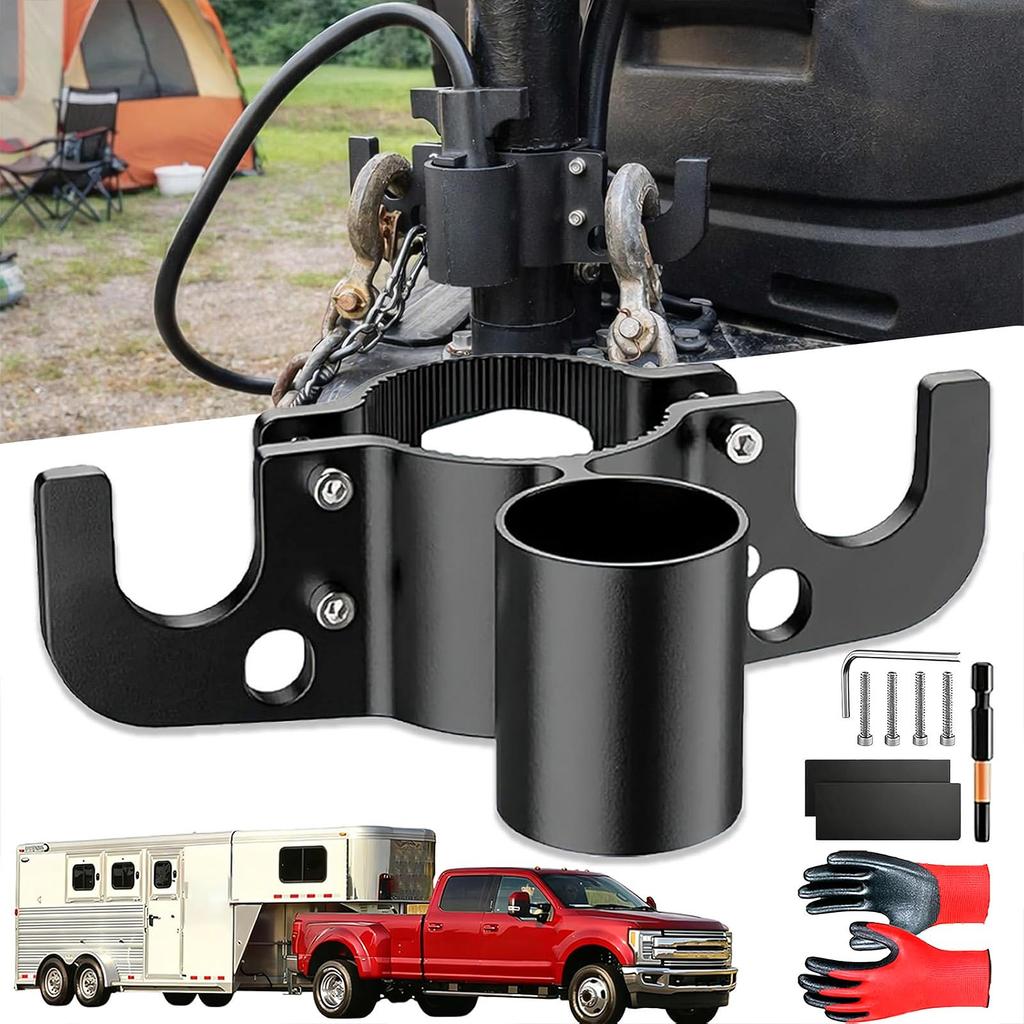 Towing Chain Organizer Heavy Duty Aluminum Alloy Hook 7 Way Plug Holder for Boat Truck Tractor Motorcycle Travel Outdoor