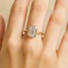 Emerald Cut Cubic Zirconia Solitaire Ring – Bezel Set 925 Sterling Silver Gold Plated Minimalist Engagement Promise Ring