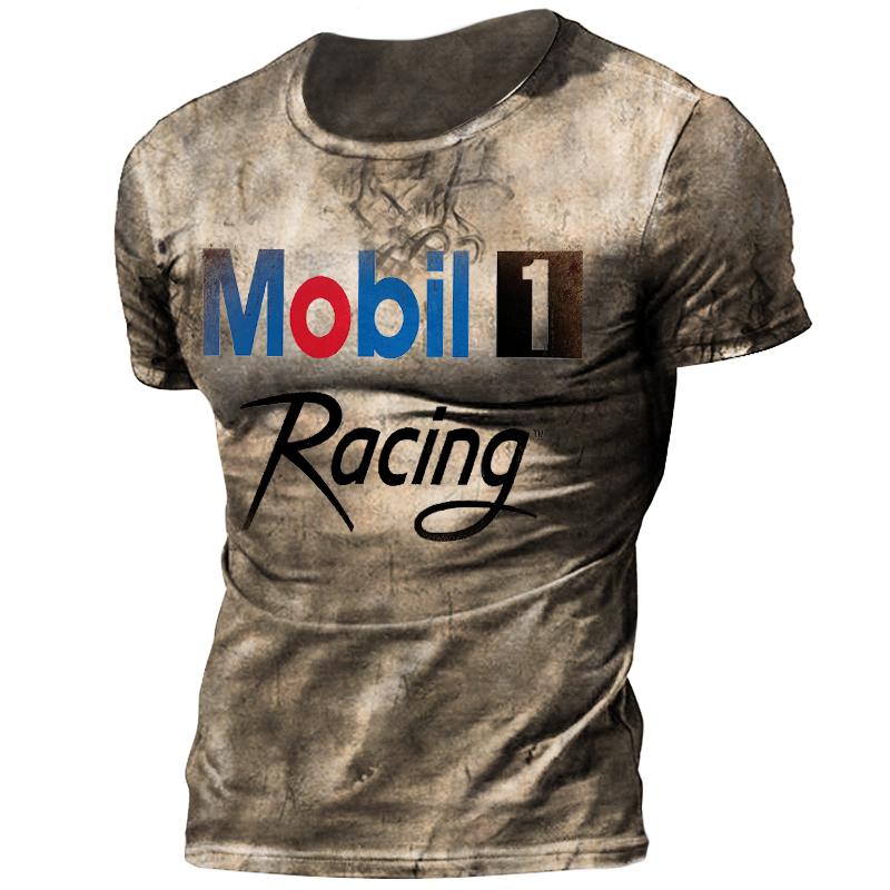 Vintage Motorcycle T Shirt For Men 3d Print Mobil Short Sleeve T-shirts Retro Men's Racing T-shirt Oversized Biker Tees Tops 66