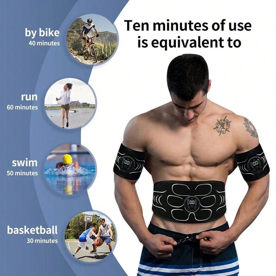 EMS Muscle Stimulator, Abdominal Muscle Trainer, Abdominal Shaping Device, Electronic Slimming Belt, Fitness Massage