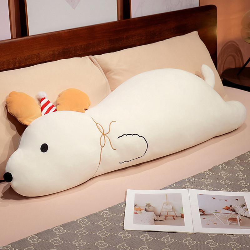 Puppy Soft Lazy Long Pillow With Pp Cotton Filling For Bed Sofa Kids Backrest