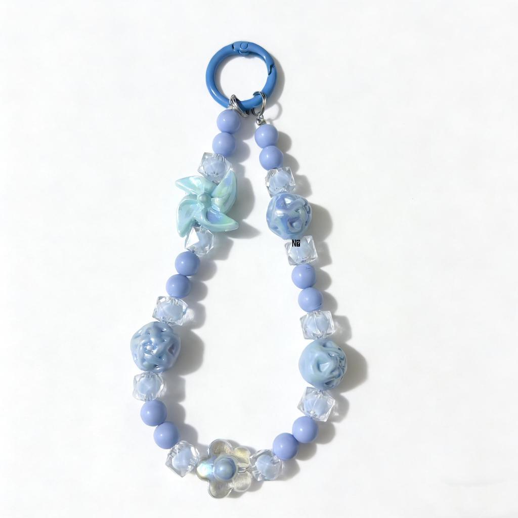 Japanese-Korean Candy Color Windmill Beaded Butterfly Phone & Key Chain