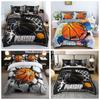 Sports Basketball Bed Three-Piece Set Custom 3D Digital Printing Polyester Abraded Bed Sheet Quilt Cover