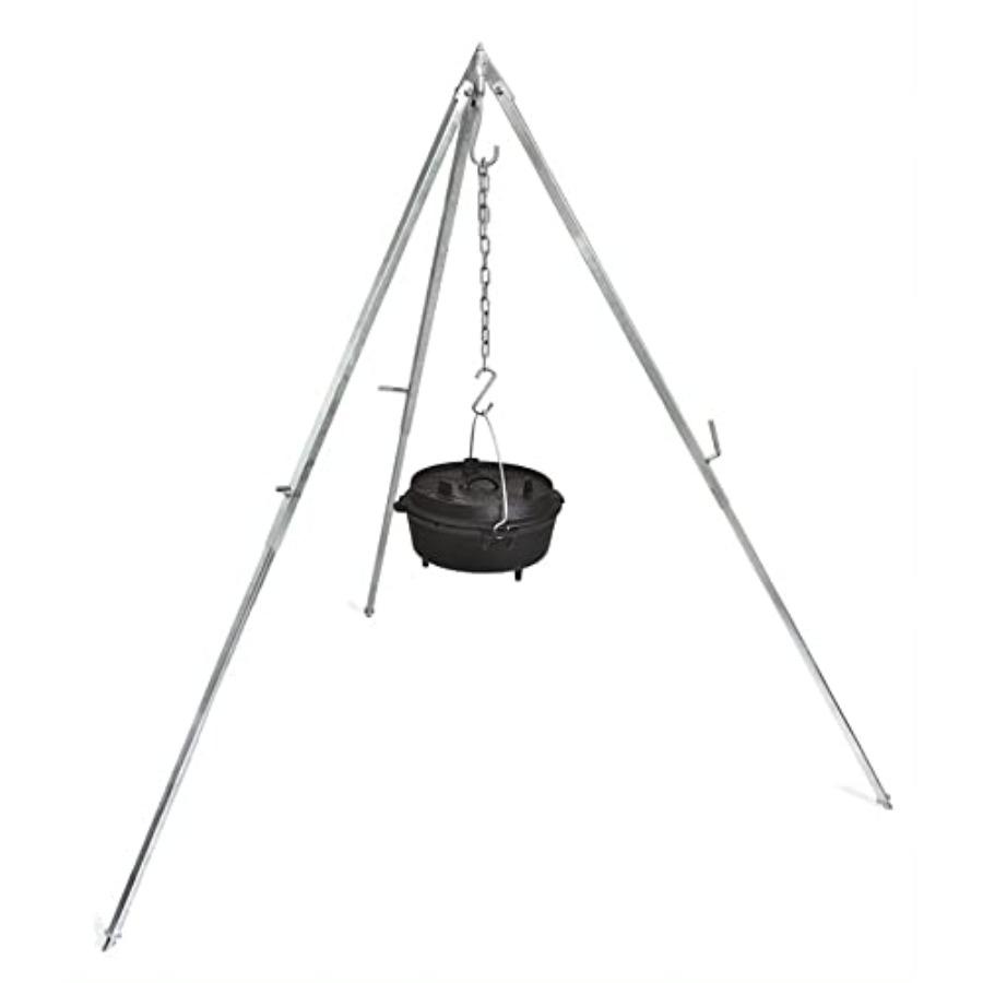 Outdoor Cooking Tripod with Variable Length Chain for Hanging Barbeque Grates or Dutch Ovens Steel Camping Cook Stand with Adju