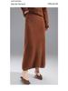 Autumn/Winter 100% Wool Solid Color Women's Slimming Midi Knitted Skirt