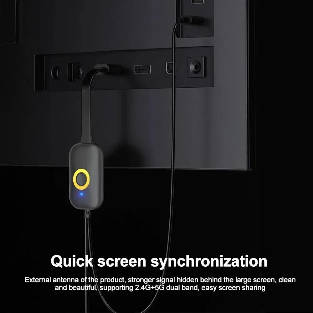 4K 1080P 2,4G/5G HDMI-kompatibler Videoempfänger Bildschirmsynchronisierung Drahtloses Wifi-Display TV-Stick Dongle-Adapter für TV-Projektor