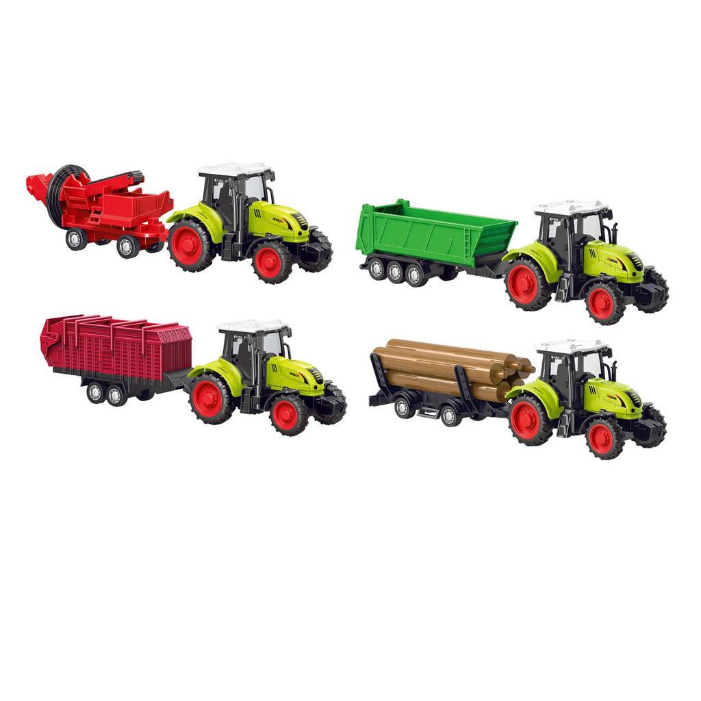Farm Tractor Truck Toy Play Vehicle Engineer Car Friction Powered Push and Go for Children Ages