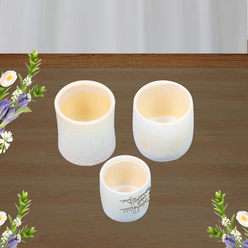 1 pcS Natural Hand Carved Carbonized Bamboo Tea Coffee Milk Water Cup