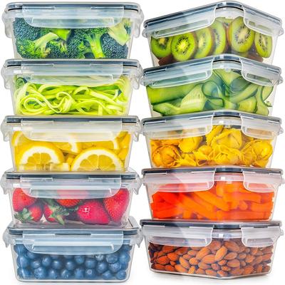 סט אחסון מזון 10 יחידות-840 ML - מיכלי מכסה אטומים לאוויר להכנת ארוחה, מטבח ומזווה בטוח למיקרוגל קופסת ארוחת צהריים ללא BPA
