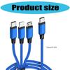3 Port Braided USB C Charging Cable 4ft Fast Speed USB Cord Compatibles Remote Headphones Multiple Devices