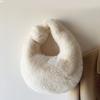Winter Women's Plush Half Mo Fur Handbag Small Wrist Clutch Fashi Short Handle Phe Bag Coin Purse Ladies Fashi Accessory