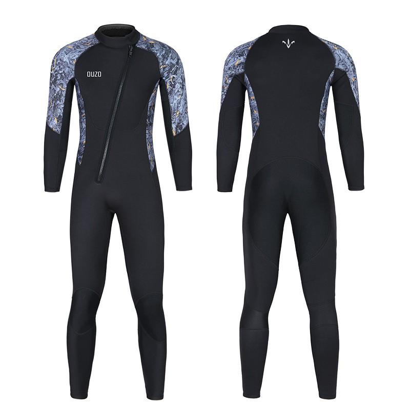 Sunscreen Surfing Suit Swimming Long-sleeved One-piece Diving OUZO Men s Thick Cold-proof Warm 3mm S