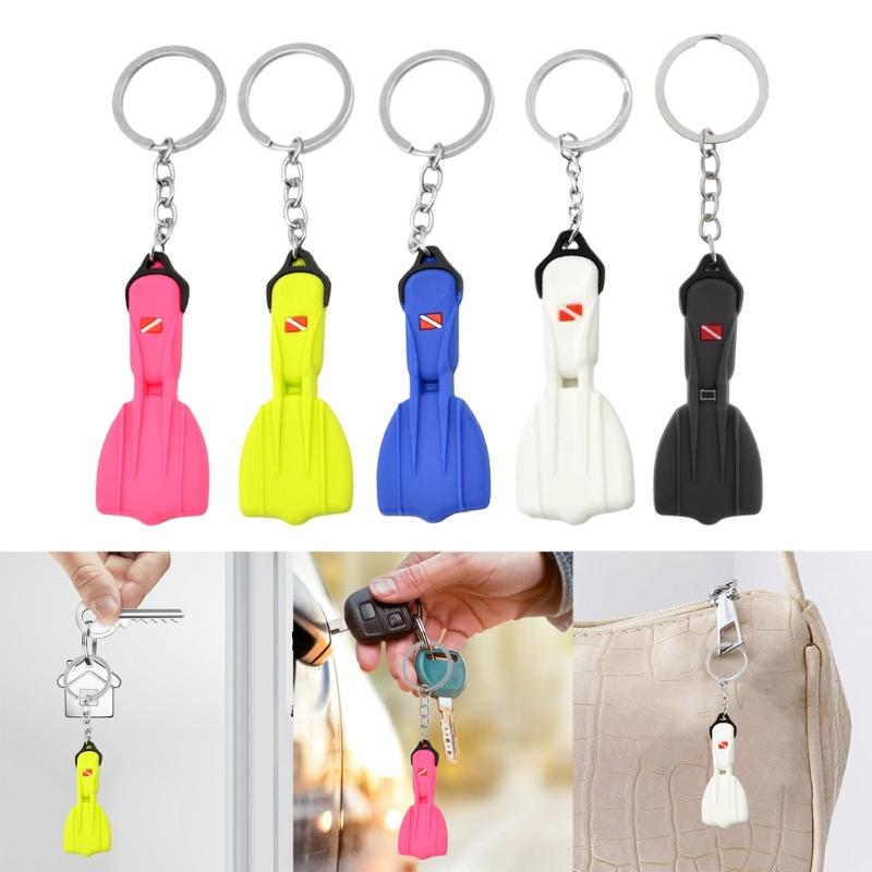 Porte-clés Palmes de Plongée en Silicone Porte-clés Palmes de Plongée Polyvalent Accessoire Suspendu pour Clés et Sacs à Dos