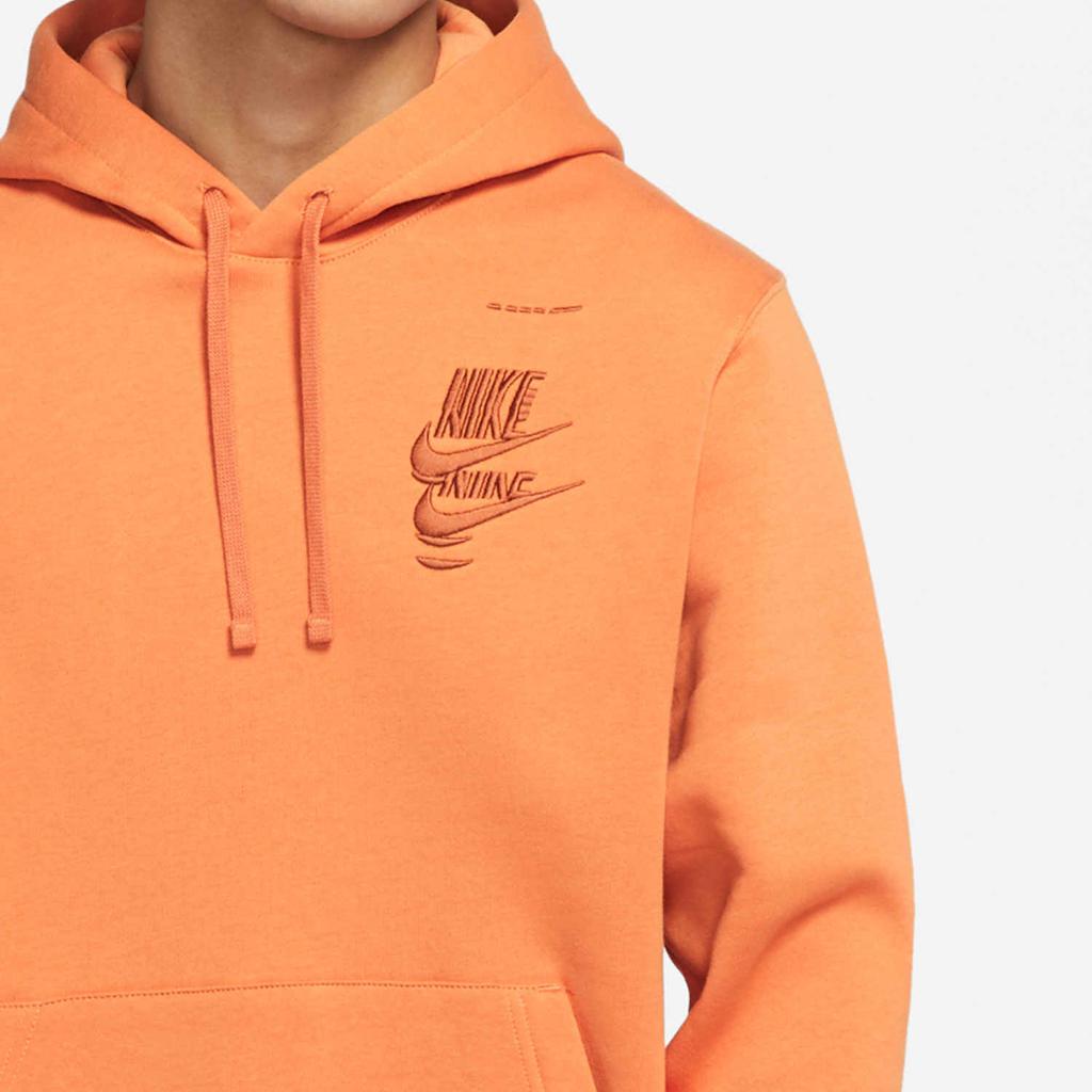 Nike Kangaroo Pocket Embroidered Logo Hoodie Men Tops Orange DM6874-808