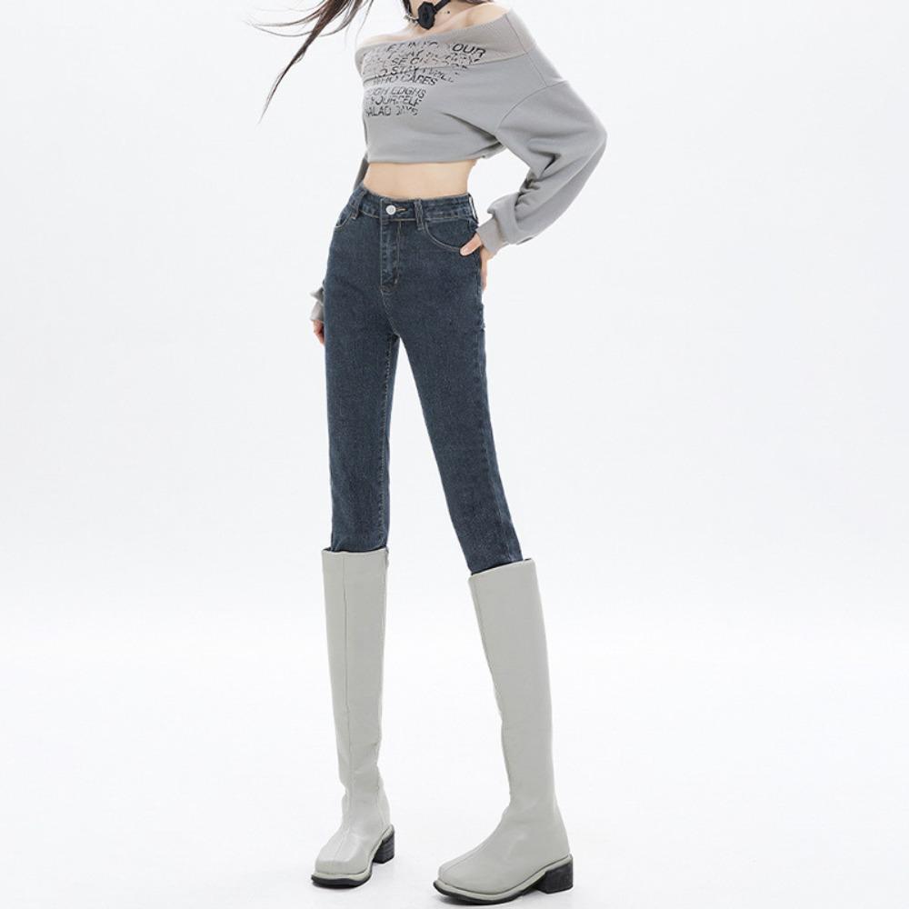 Casual versatile jeans women's new autumn and winter 2025 high-waisted and thin small-footed pencil jeans