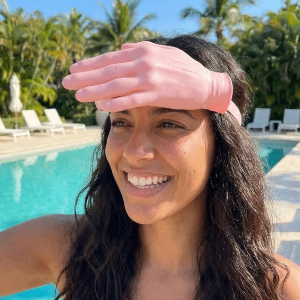 UV Protection Hand Shaped Visor Adjustable Sun Protection Cap Palm Visor Headband  Gag Gift