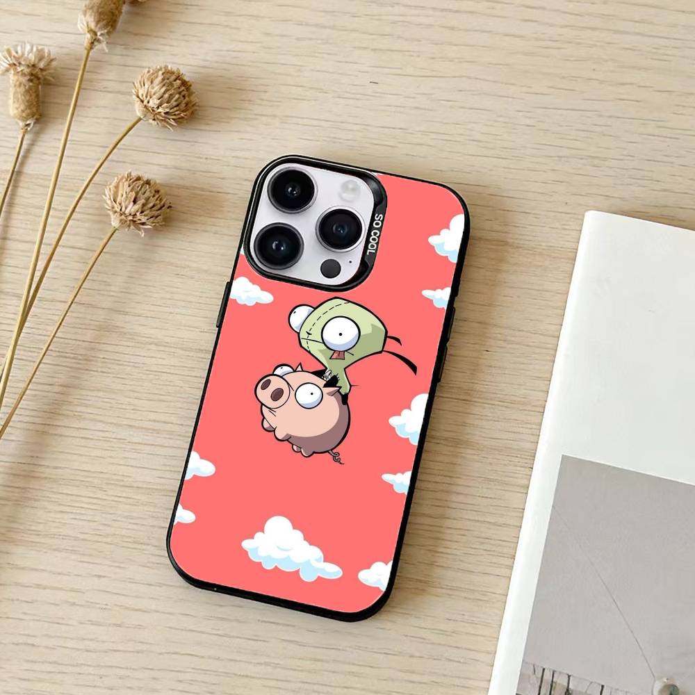 Cartoon I-Invader Zim Gir Phone Case For iPhone 17,16,15,14,13,12,11,Pro Max,Plus Candy Silver Cover