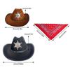 2 Stück Western-Outfits Cowboyhut Bandana Western-Cowboy-Kostümzubehör für Halloween-Party Kostümieren Rollenspiel