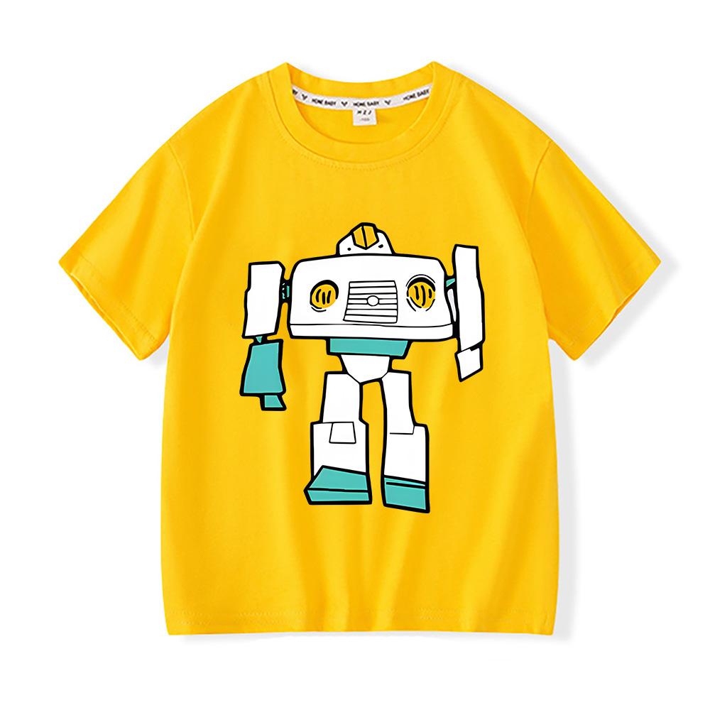 HELLO CARBOT Robots Anime T-shirt Kawaii Cotton Children Tee-shirt Short Sleeve Boys/Girls Tshirt Summer Tops Graphic Tee-shirt