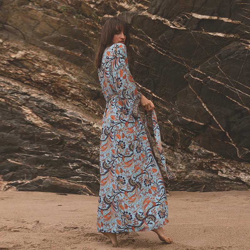 2025 Women's Rayon Print Sun Protection Holiday Cardigan & Beach Cover-up