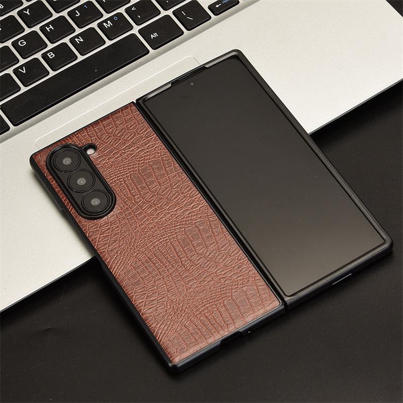 Samsung Galaxy Z Fold 7 Half-Edge Crocodile Leather Case
