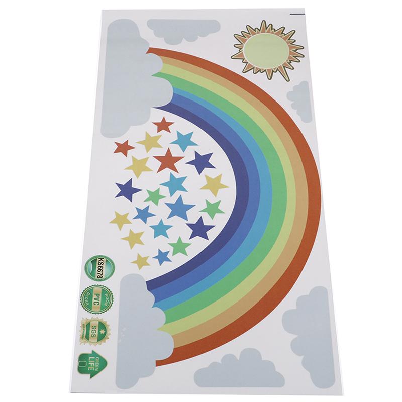 Rainbow Stars Wall Sticker Kids Bedroom Window Decals Vinyl Art Murals Removable