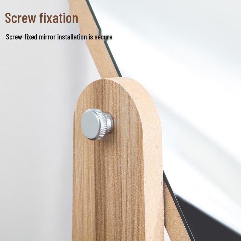 Aige Large Wooden Rotating Folding Makeup Mirror