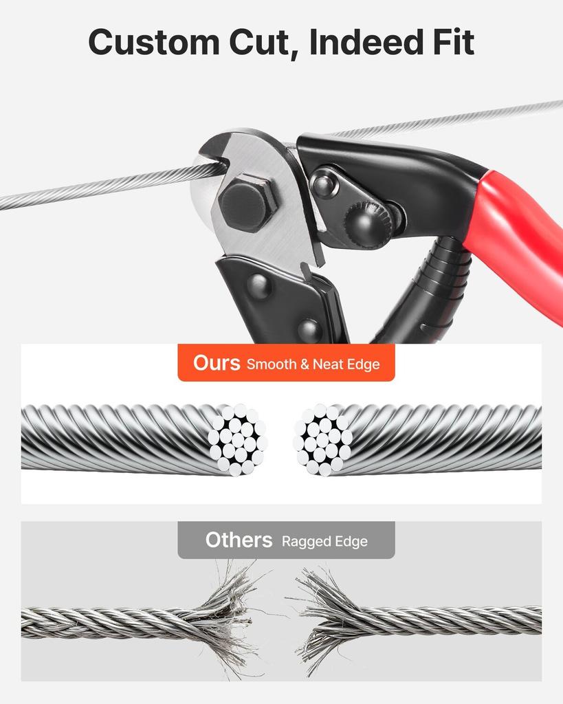 3.2 mm Wire Rope, 304.8 m Length, 316 Stainless Steel Wire Cable with Cutter, 798 kg Breaking Strength, 1 x 19 Strands Construction, Steel Cable for